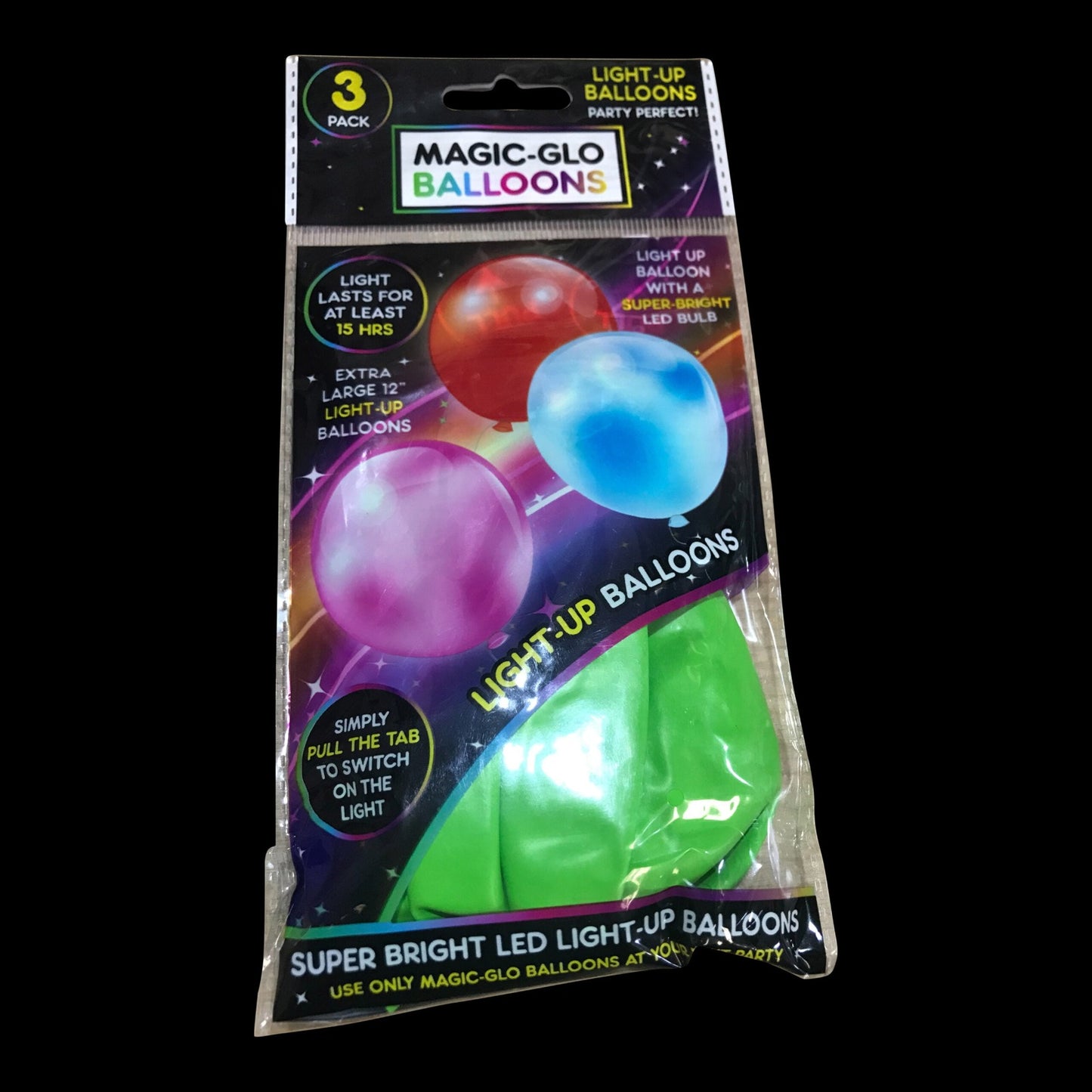 Magic Glow Balloons 3 Packs Extra 12'' Light up