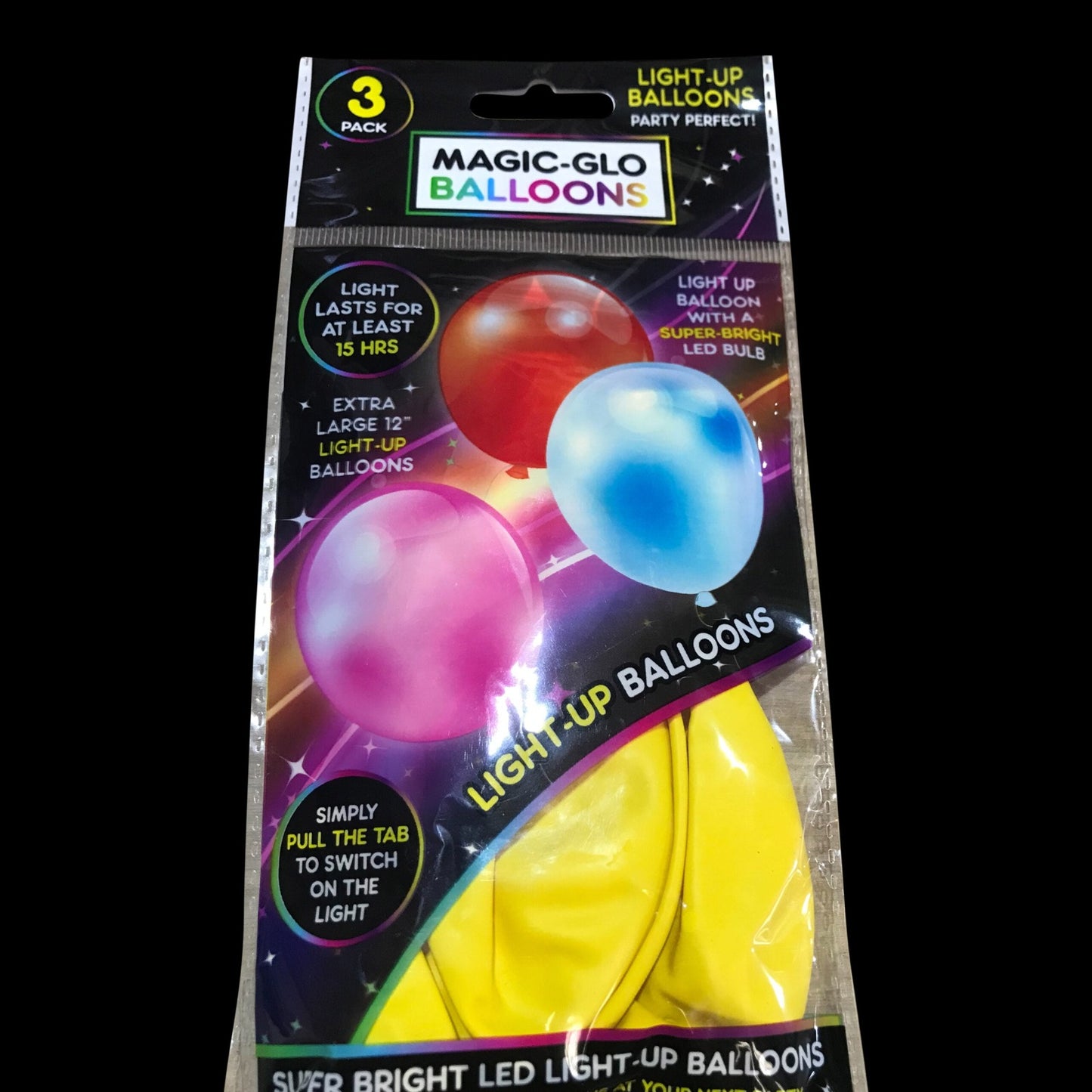 Magic Glow Balloons 3 Packs  Extra 12'' Light up